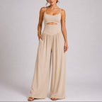 Women's Elegant Cut-Out Wide-Leg Jumpsuit – Modern and Sophisticated One-Piece Outfit