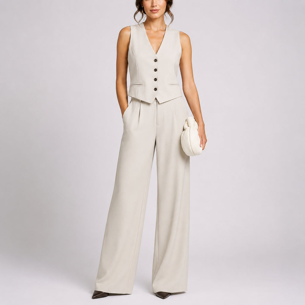 Women's Tailored Two-Piece Jumpsuit Set – Elegant and Modern Coordinated Outfit