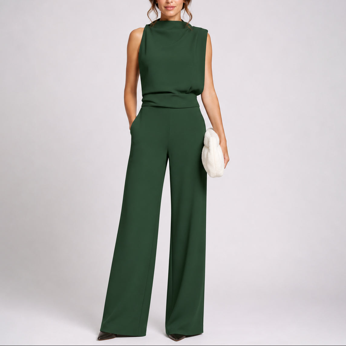 Women's Sleeveless Wide-Leg Jumpsuit – Elegant and Modern One-Piece Outfit