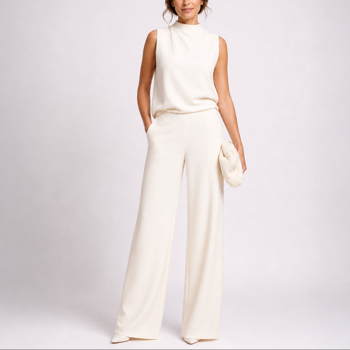 Women's Sleeveless Wide-Leg Jumpsuit – Elegant and Modern One-Piece Outfit