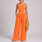 Women's Elegant Cut-Out Wide-Leg Jumpsuit – Modern and Sophisticated One-Piece Outfit